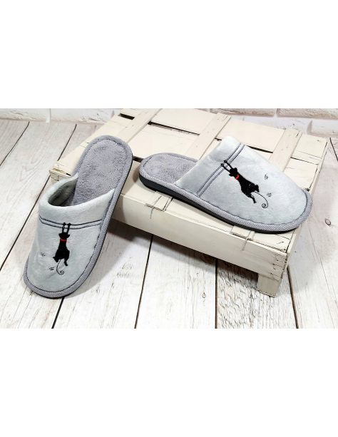 Kapcie damskie welurowe z...