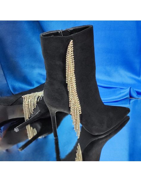 Botki damskie z cyrkoniami