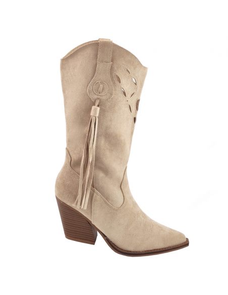 Ażurowe kowbojki damskie z...