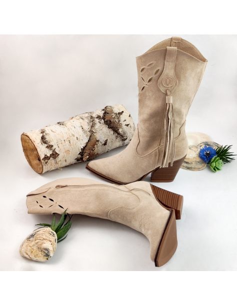 Ażurowe kowbojki damskie z...