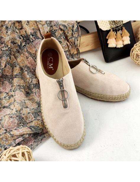 Espadryle damskie z suwakiem