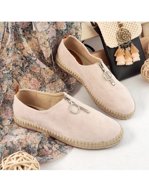 Espadryle damskie z suwakiem