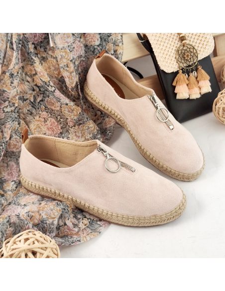 Espadryle damskie z suwakiem