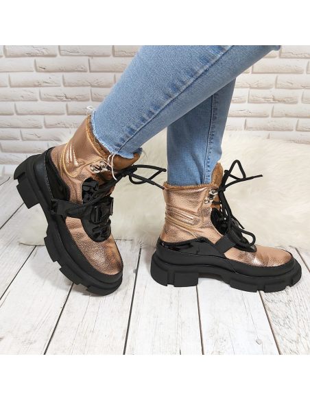 Czarny śniegowce damskie