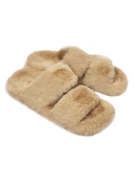 Kapcie damskie z futerkiem