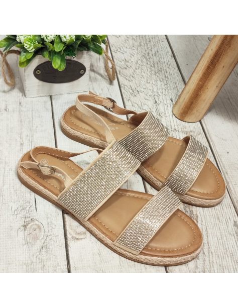 Sandały damskie z cyrkoniami