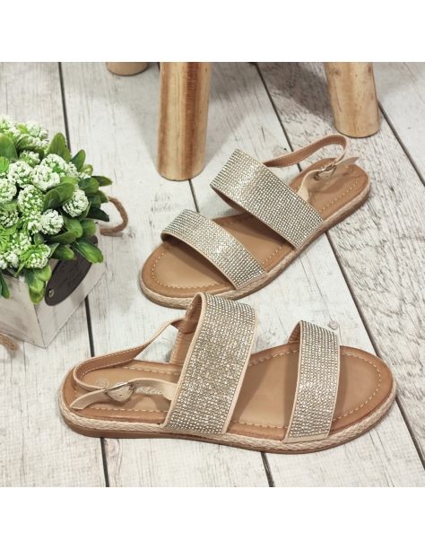 Sandały damskie z cyrkoniami