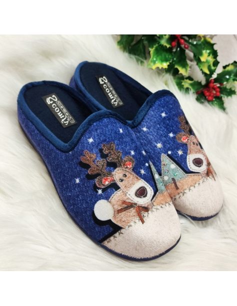 Kapcie damskie z reniferem