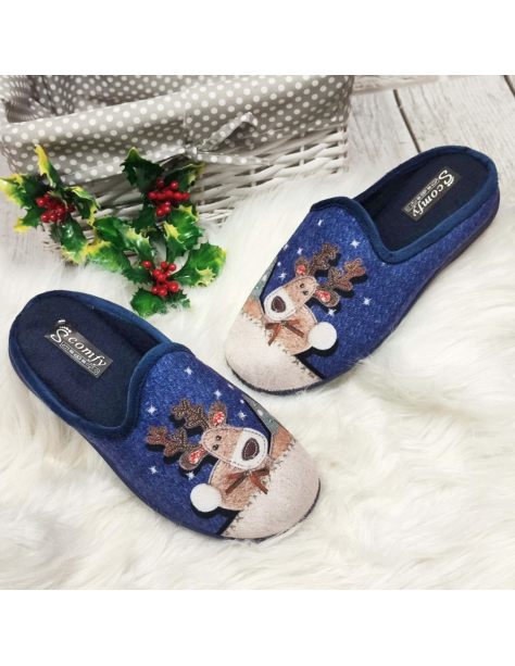 Kapcie damskie z reniferem