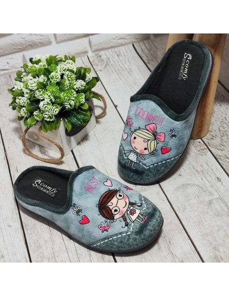 Kapcie damskie welurowe...