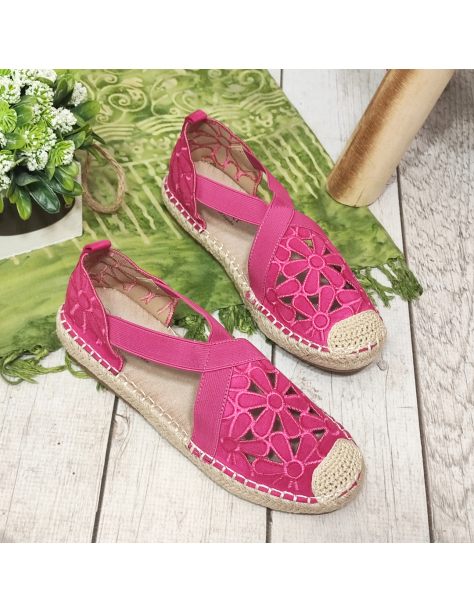Espadryle damskie ażurowe z...