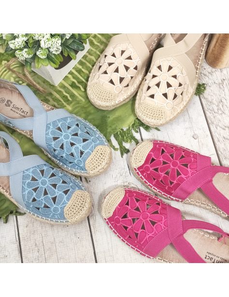 Espadryle damskie ażurowe z...