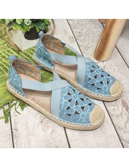 Espadryle damskie ażurowe z...