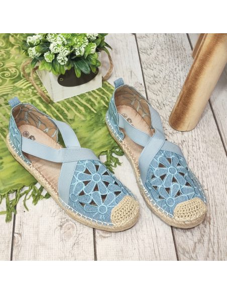 Espadryle damskie ażurowe z...