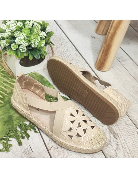 Espadryle damskie ażurowe z...