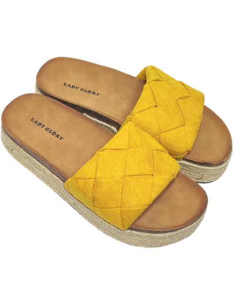 Klapki damskie z plecionką