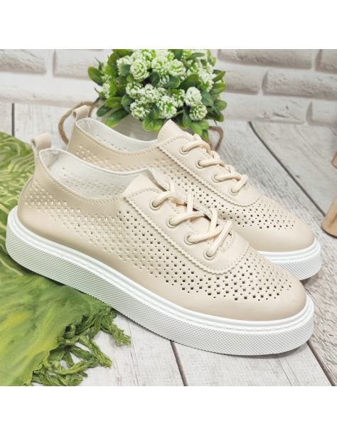 Ażurowe sneakersy na grubej...