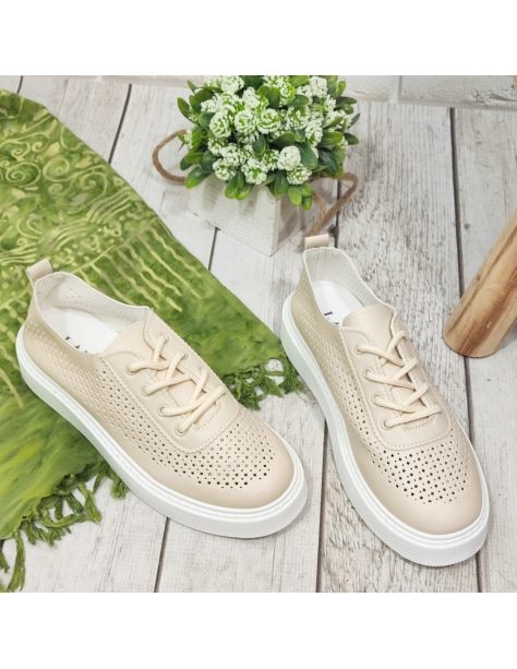 Ażurowe sneakersy na grubej...