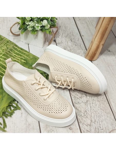 Ażurowe sneakersy na grubej...