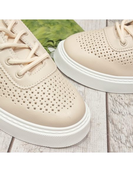 Ażurowe sneakersy na grubej...