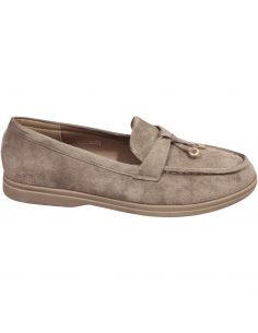 Mokasyny damskie ze złotą...