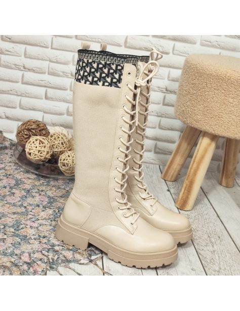 Kozaki damskie z dzianiny...