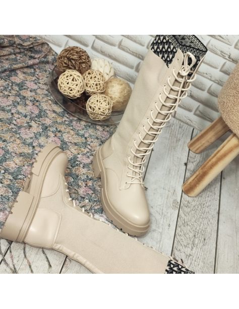 Kozaki damskie z dzianiny...