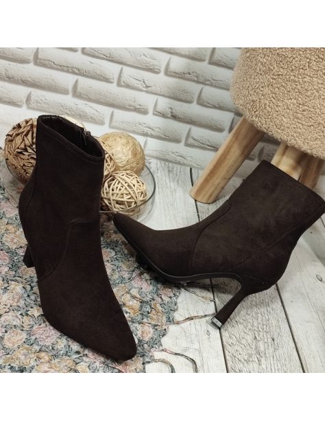 Botki damskie na szpilce z...