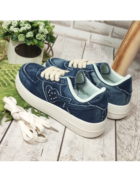 Sneakersy damskie jeansowe...