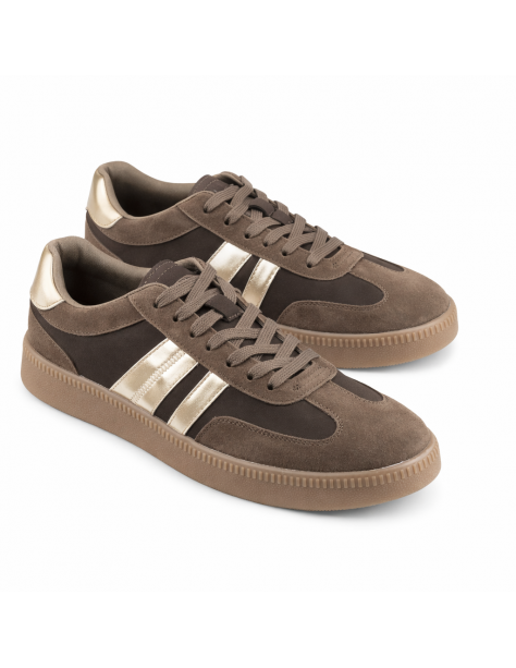 Sneakersy damskie brązowe...