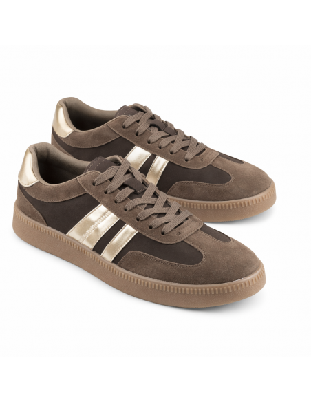 Sneakersy damskie brązowe...