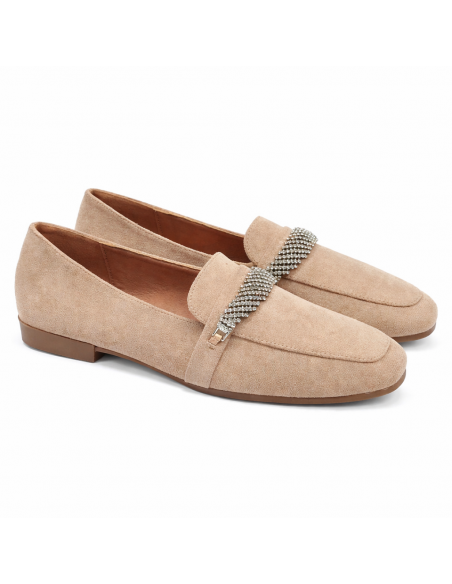 Mokasyny damskie z cyrkoniami