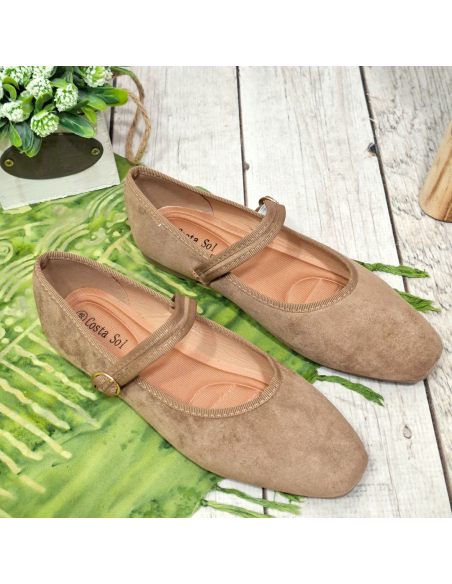 Baleriny damskie z paskiem...