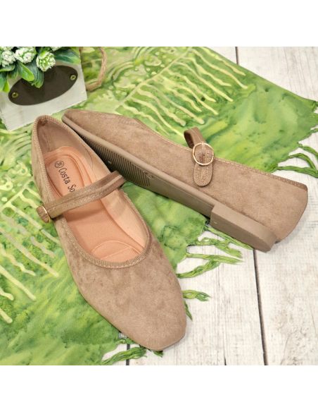 Baleriny damskie z paskiem...